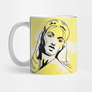 Woman Outline yellow 2 Mug